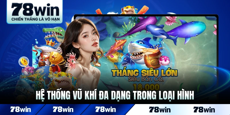 Hệ thống vũ khí đa dạng trong loại hình bắn cá